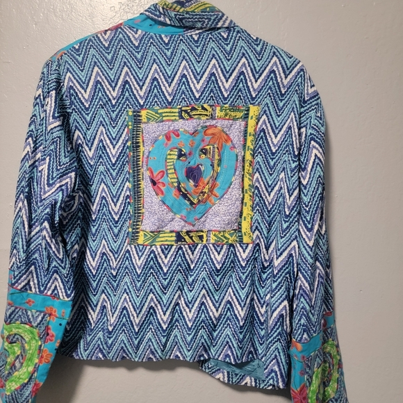 Colorful Patchwork Women's Jacket - Picture 2 of 5